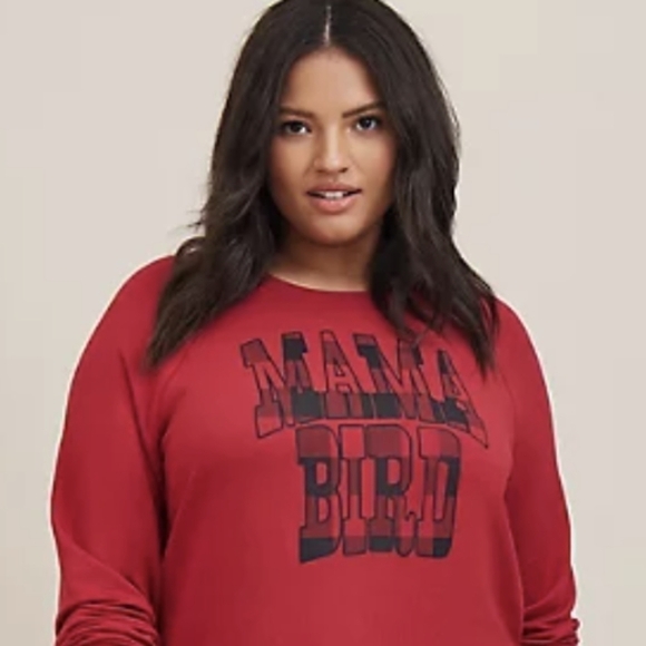 Torrid Fleece Long Sleeve Red sweatshirt, Mama Bird Size 3x - Picture 5 of 7